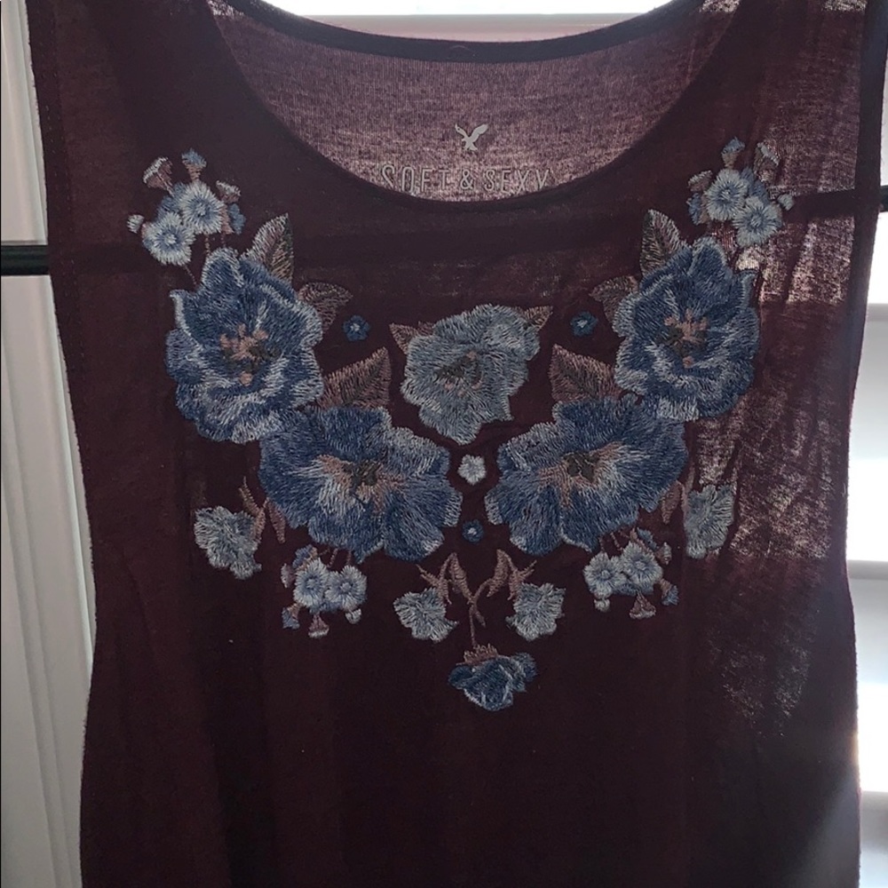 American eagle floral embroidered tank top